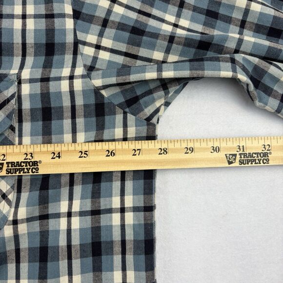 Vintage Big Mac Workwear Button Up Shirt Mens XL Plaid Long Sleeve Blue Pockets - Picture 5 of 7